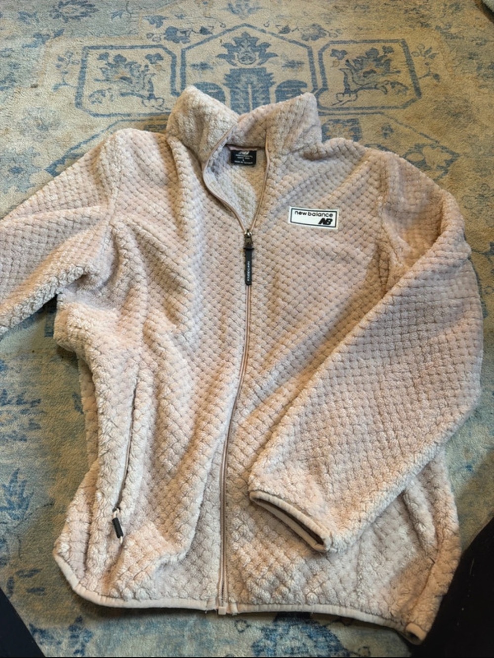 New Balance Women's Cream Quilted Teddy Fleece Jacket
